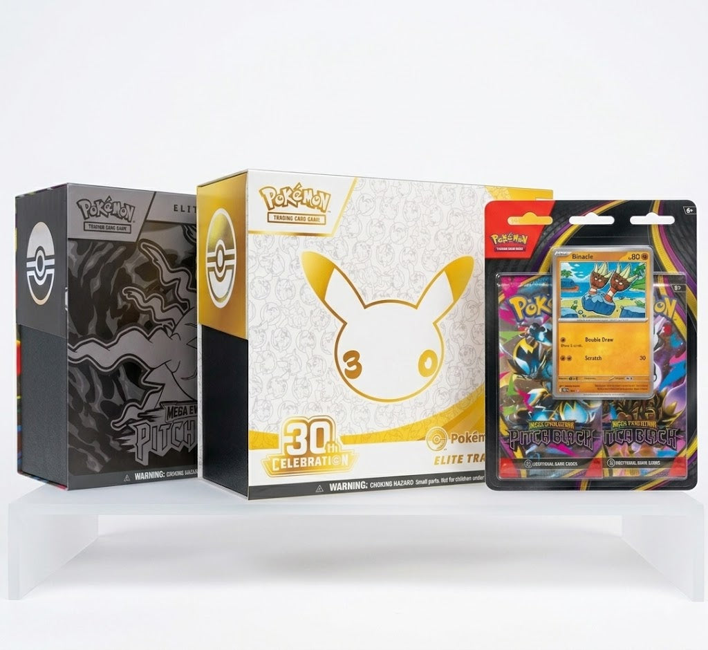 Bundle – 30th Celebration x Pitch Black ETB & 3-Pack Blister