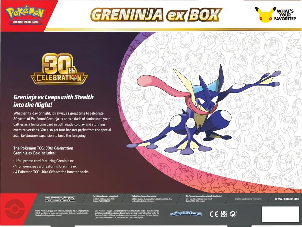Pokémon TCG: 30th Celebration Greninja ex Box