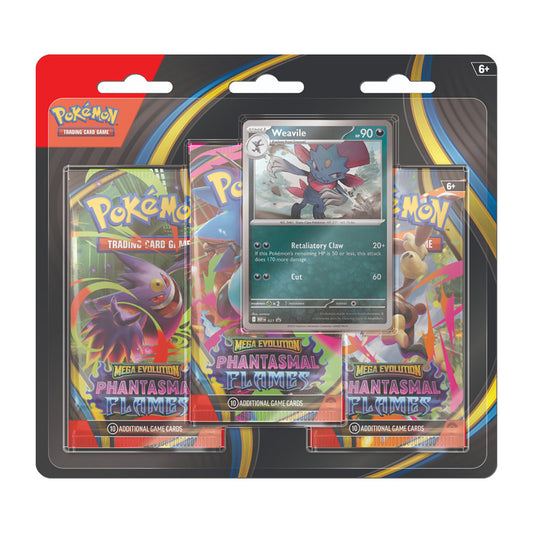 "Pre Order" Phantasmal Flames - 3-Pack Blister (Weavile)