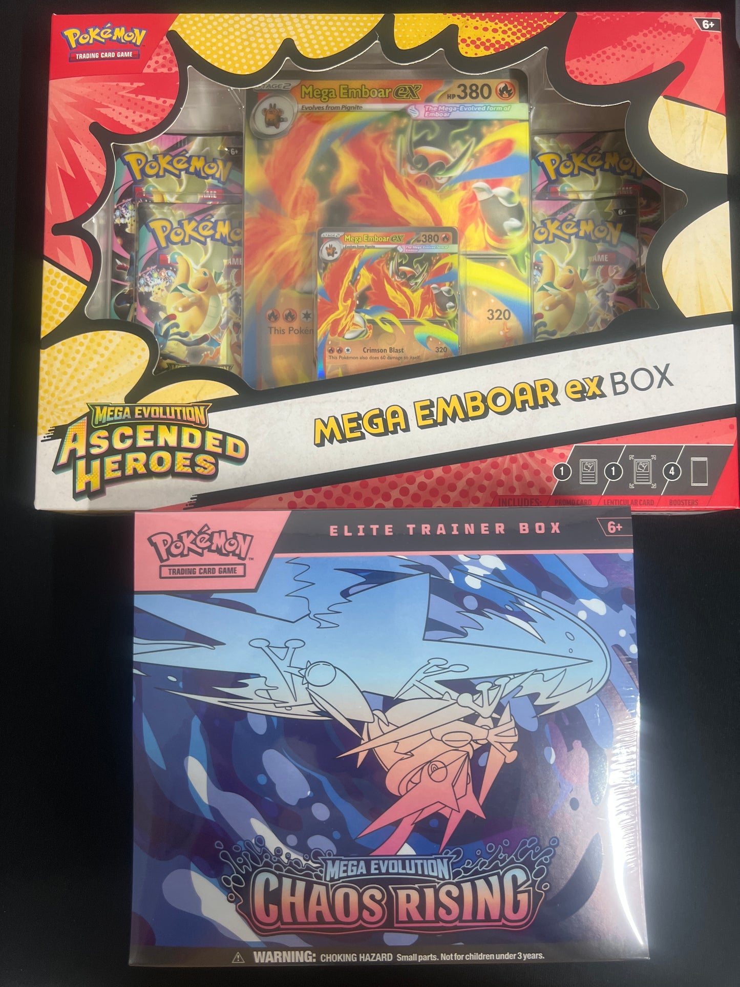 Rip & Ship !!!! Ascended Mega Feraligator ex box+ Chaos rising ETB