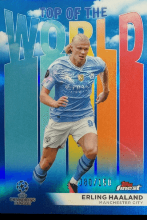 Erling Haaland Numbered 080/150 Topps 2023-24 Finest UEFA