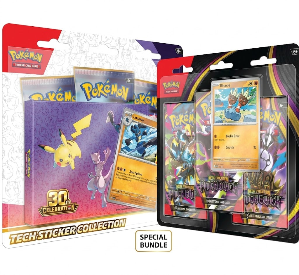Bundle - 30th Celebration Tech Sticker Collection – Lucario + Pitch Black 3-Pack Bundle
