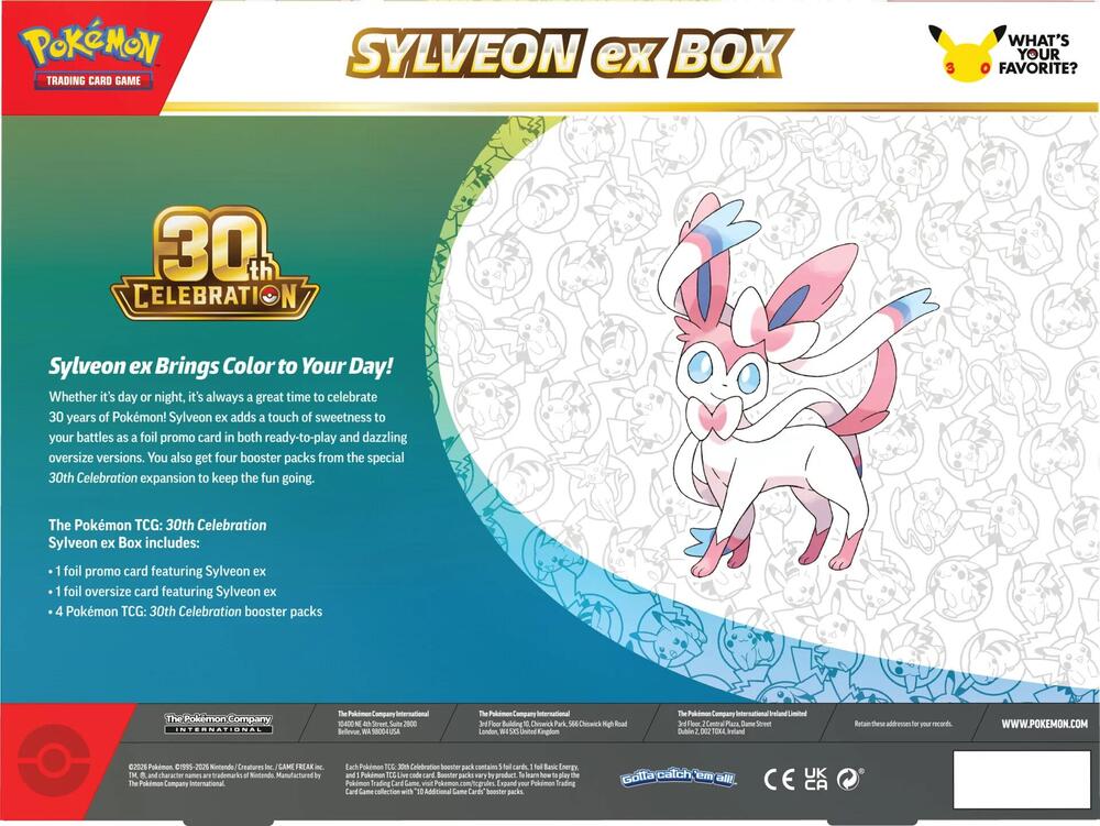 Pokémon TCG: 30th Celebration Sylveon ex Box