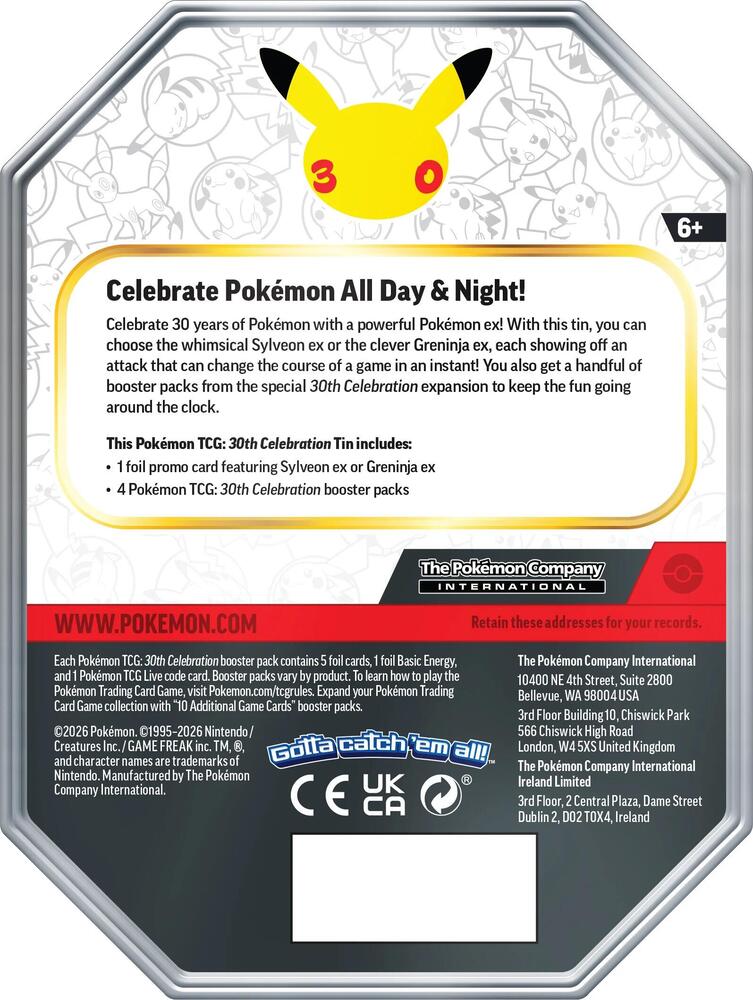 Pokémon TCG: 30th Celebration Greninja ex Tin