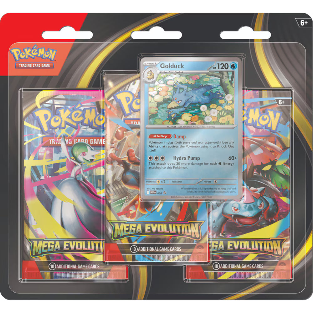 Pokémon TCG: Mega Evolution 3 Pack Blister [Golduck]